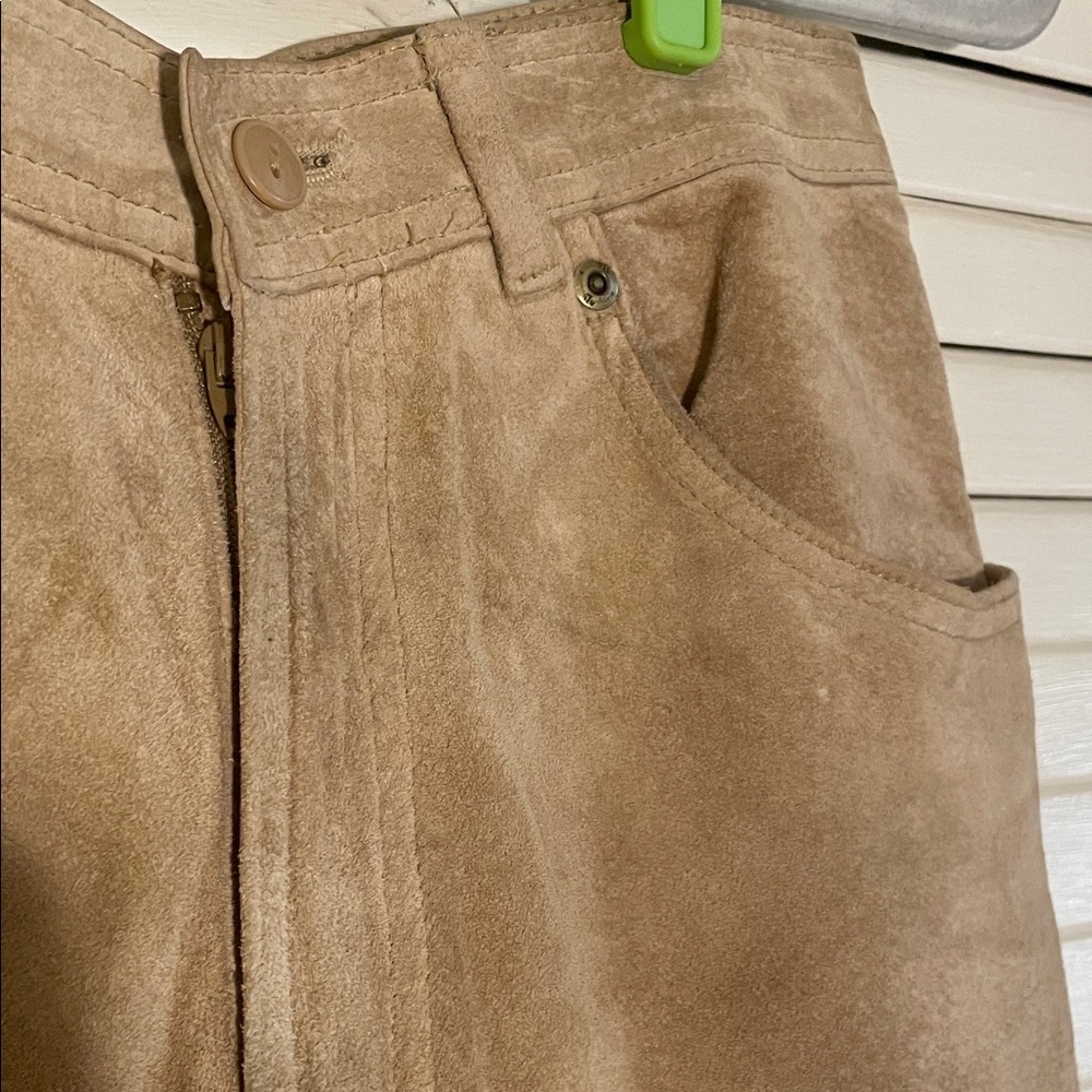 Lauren Ralph Lauren Tan Soft Suede High Waisted Vintage Pants - Picture 5 of 13